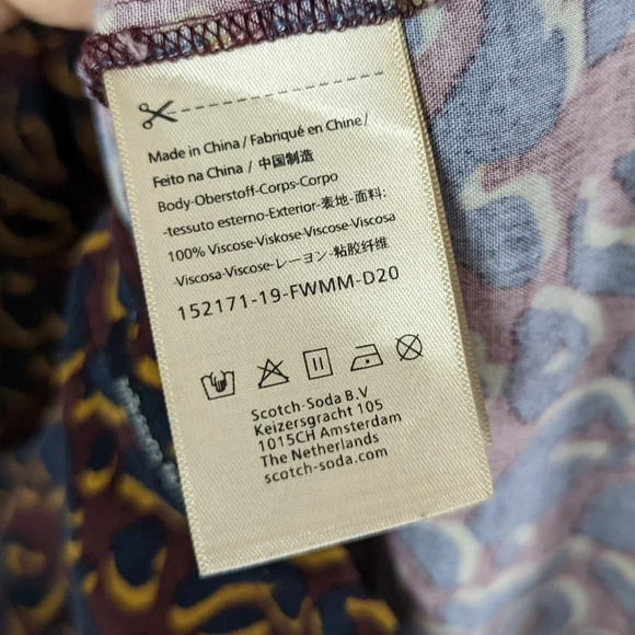 Scotch & Soda Size L Party Animal Leopard Spotted Print Button Front Blouse Top - Picture 12 of 13